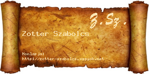 Zotter Szabolcs névjegykártya